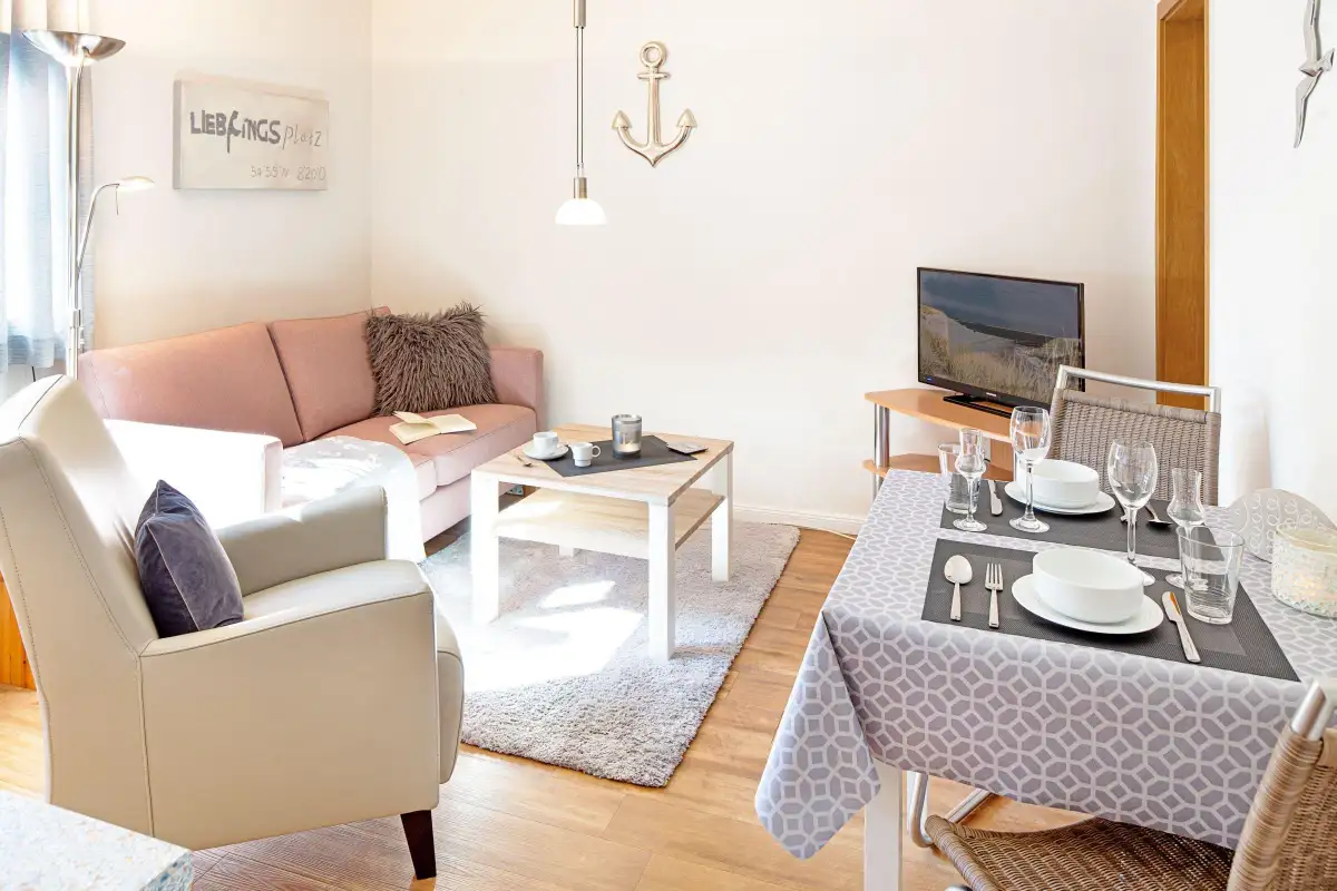 Ferienwohnung Sylt List Hygge Wohnzimmer