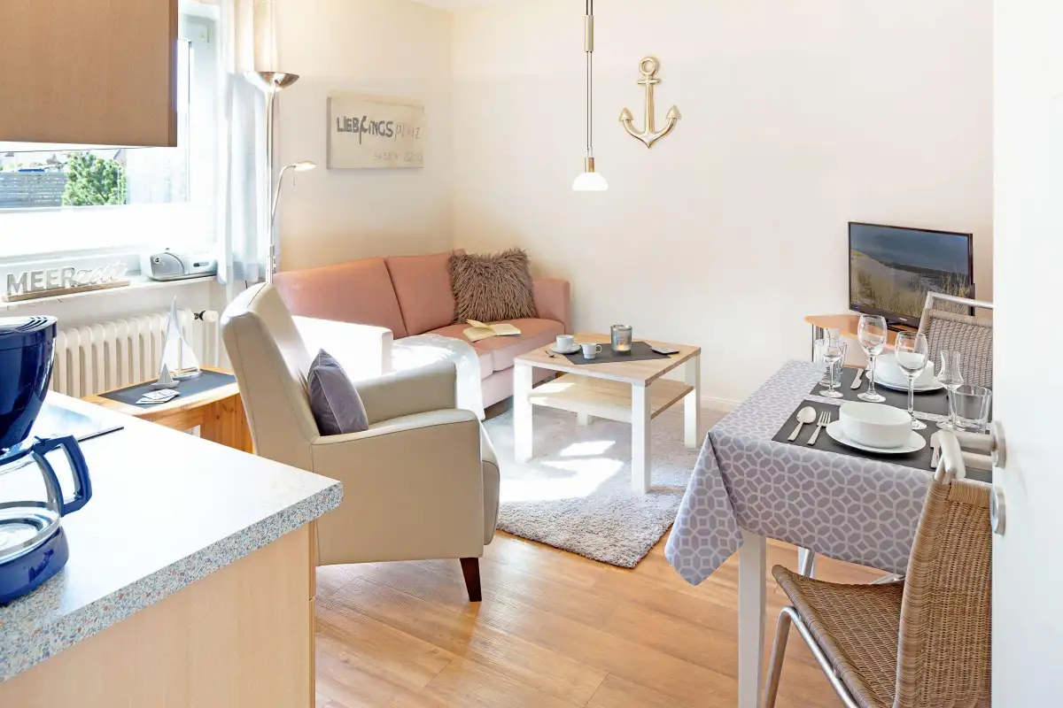 Ferienwohnung Sylt List Hygge Wohnzimmer